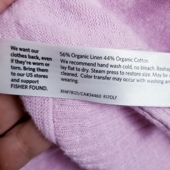 EILEEN FISHER Linen Cotton Blend Slub Knit Lilac Assym Sleeveless Top - XL - Picture 6 of 7